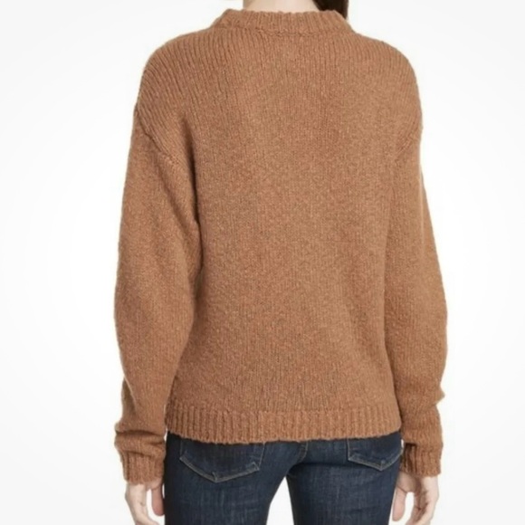 LEWIT Women’s Wool / Alpaca Blend Brown Crewneck Sweater Relaxed Fit - Picture 2 of 10